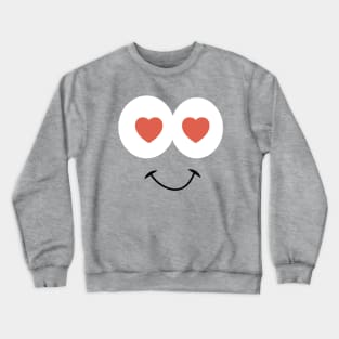 Cute Heart Eyes Toon Face In Love Crewneck Sweatshirt